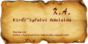 Királyfalvi Adelaida névjegykártya